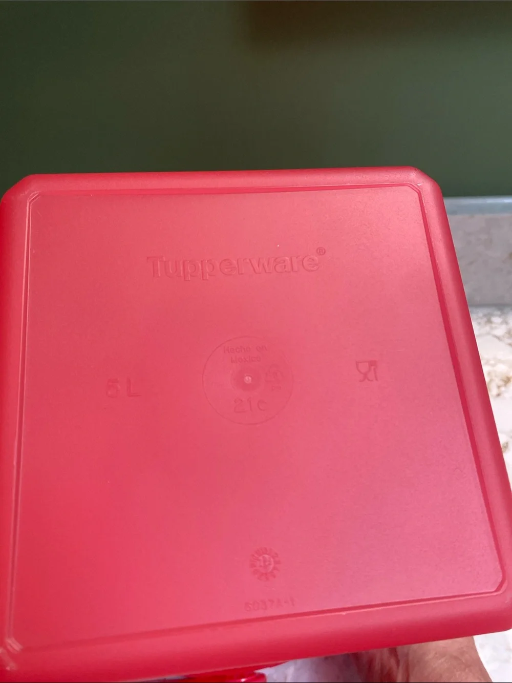 Tupperware Bright Coral Red Round Lid